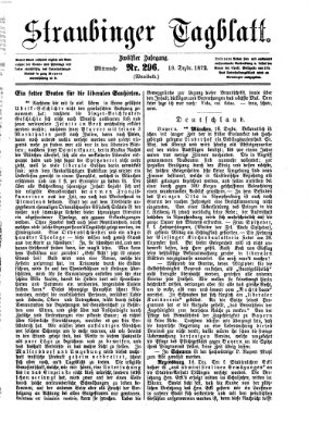 Straubinger Tagblatt Mittwoch 18. Dezember 1872