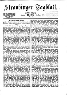 Straubinger Tagblatt Sonntag 29. Dezember 1872