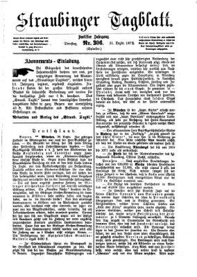 Straubinger Tagblatt Dienstag 31. Dezember 1872