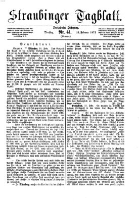 Straubinger Tagblatt Dienstag 18. Februar 1873