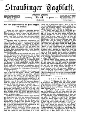 Straubinger Tagblatt Donnerstag 20. Februar 1873