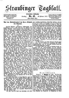 Straubinger Tagblatt Samstag 22. Februar 1873