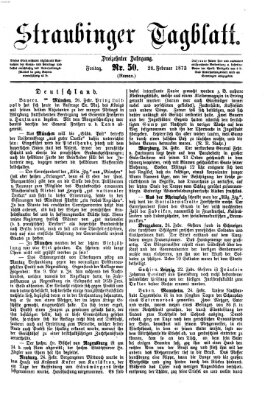 Straubinger Tagblatt Freitag 28. Februar 1873