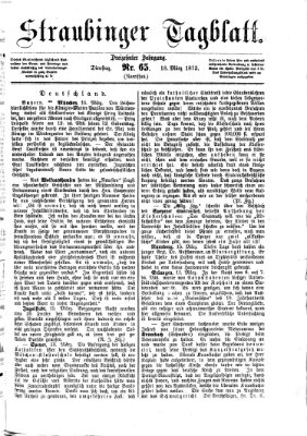 Straubinger Tagblatt Dienstag 18. März 1873