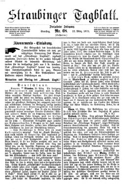 Straubinger Tagblatt Samstag 22. März 1873