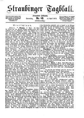 Straubinger Tagblatt Donnerstag 10. April 1873