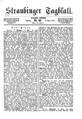 Straubinger Tagblatt Dienstag 22. April 1873