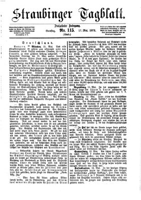 Straubinger Tagblatt Samstag 17. Mai 1873