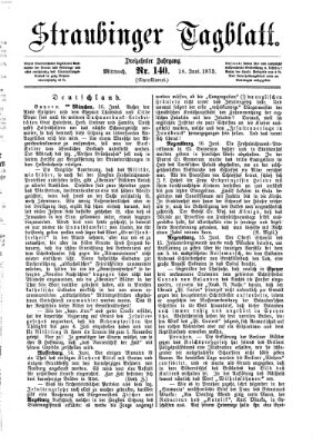 Straubinger Tagblatt Mittwoch 18. Juni 1873