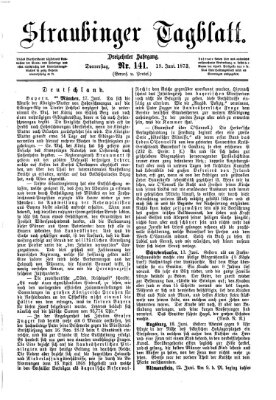 Straubinger Tagblatt Donnerstag 19. Juni 1873