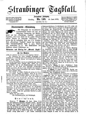 Straubinger Tagblatt Samstag 28. Juni 1873