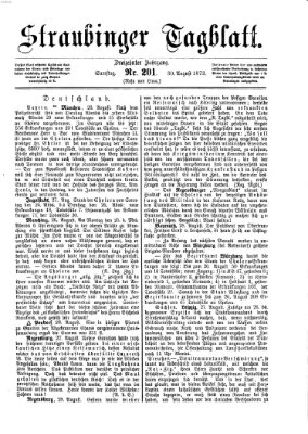 Straubinger Tagblatt Samstag 30. August 1873