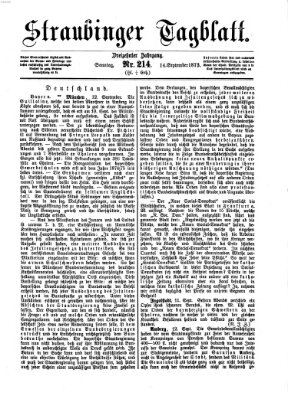 Straubinger Tagblatt Sonntag 14. September 1873