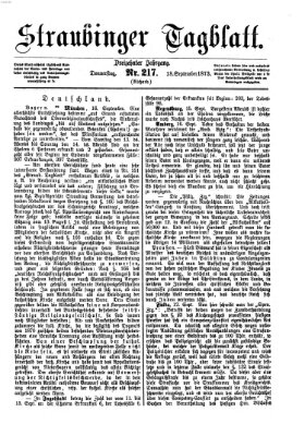 Straubinger Tagblatt Donnerstag 18. September 1873