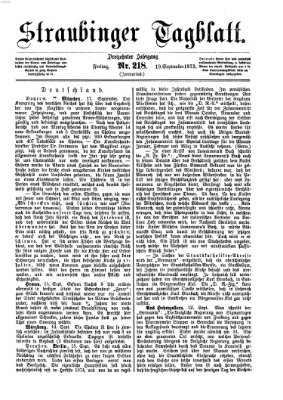 Straubinger Tagblatt Freitag 19. September 1873