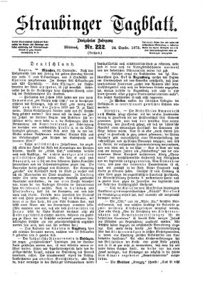 Straubinger Tagblatt Mittwoch 24. September 1873