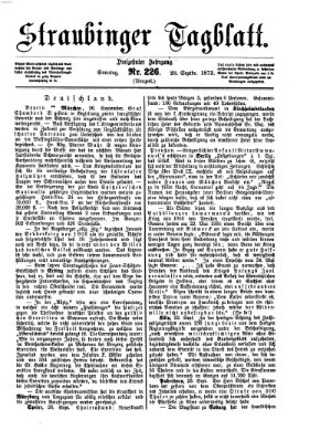 Straubinger Tagblatt Sonntag 28. September 1873