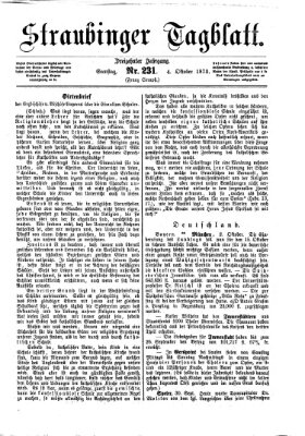 Straubinger Tagblatt Samstag 4. Oktober 1873