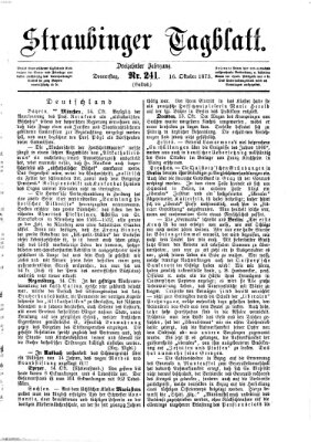 Straubinger Tagblatt Donnerstag 16. Oktober 1873