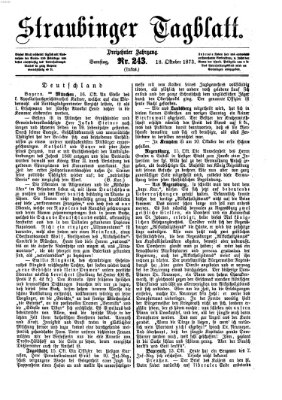 Straubinger Tagblatt Samstag 18. Oktober 1873