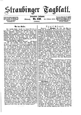 Straubinger Tagblatt Mittwoch 22. Oktober 1873