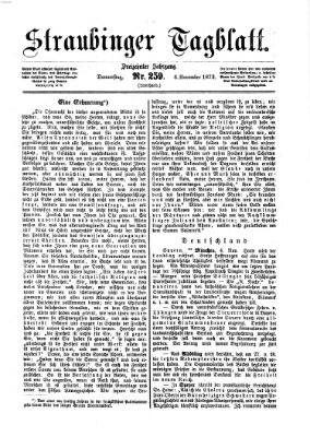 Straubinger Tagblatt Donnerstag 6. November 1873