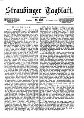 Straubinger Tagblatt Sonntag 9. November 1873