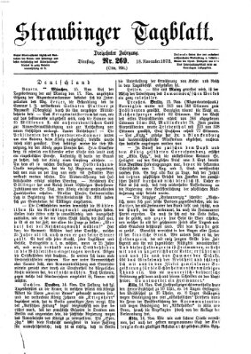 Straubinger Tagblatt Dienstag 18. November 1873