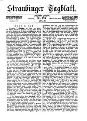 Straubinger Tagblatt Mittwoch 19. November 1873