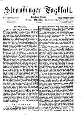 Straubinger Tagblatt Sonntag 23. November 1873