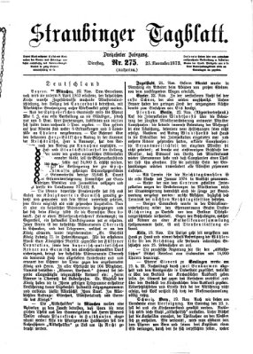 Straubinger Tagblatt Dienstag 25. November 1873