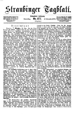 Straubinger Tagblatt Donnerstag 27. November 1873