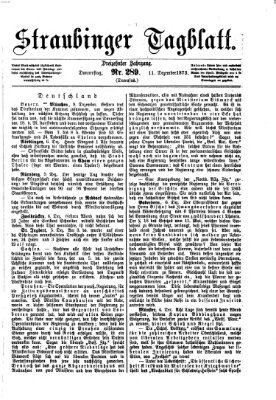 Straubinger Tagblatt Donnerstag 11. Dezember 1873