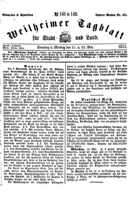 Weilheimer Tagblatt für Stadt und Land Sonntag 21. Mai 1871