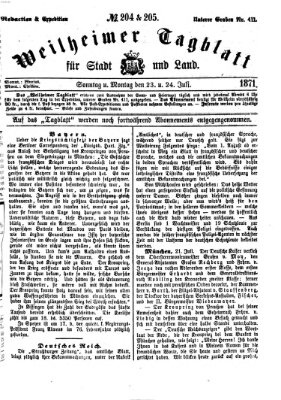 Weilheimer Tagblatt für Stadt und Land Montag 24. Juli 1871