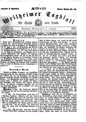 Weilheimer Tagblatt für Stadt und Land Montag 7. August 1871