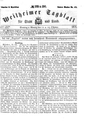 Weilheimer Tagblatt für Stadt und Land Montag 16. Oktober 1871