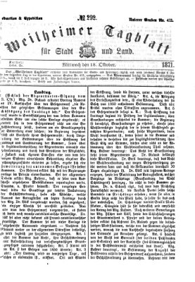 Weilheimer Tagblatt für Stadt und Land Mittwoch 18. Oktober 1871