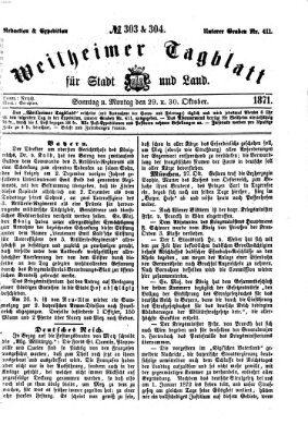 Weilheimer Tagblatt für Stadt und Land Montag 30. Oktober 1871