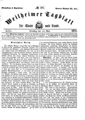 Weilheimer Tagblatt für Stadt und Land Dienstag 14. Mai 1872