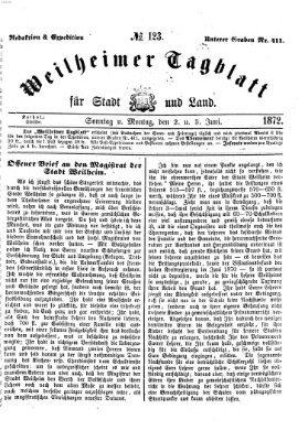 Weilheimer Tagblatt für Stadt und Land Sonntag 2. Juni 1872