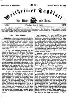 Weilheimer Tagblatt für Stadt und Land Dienstag 9. Juli 1872