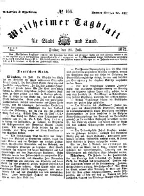 Weilheimer Tagblatt für Stadt und Land Freitag 26. Juli 1872