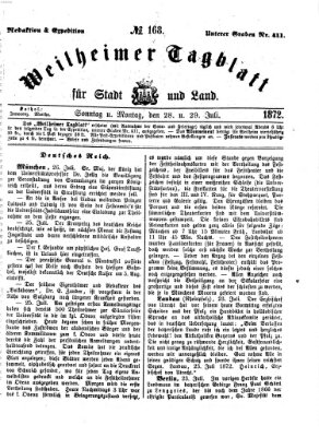 Weilheimer Tagblatt für Stadt und Land Montag 29. Juli 1872