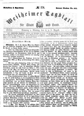 Weilheimer Tagblatt für Stadt und Land Sonntag 4. August 1872