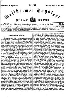 Weilheimer Tagblatt für Stadt und Land Donnerstag 26. Dezember 1872