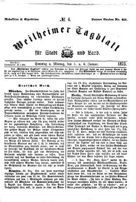 Weilheimer Tagblatt für Stadt und Land Montag 6. Januar 1873