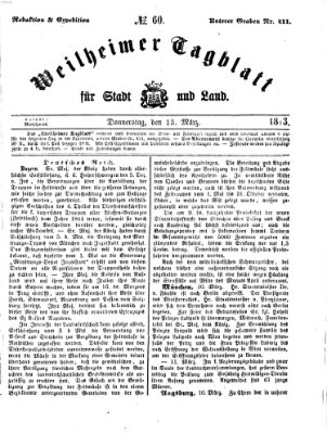 Weilheimer Tagblatt für Stadt und Land Donnerstag 13. März 1873