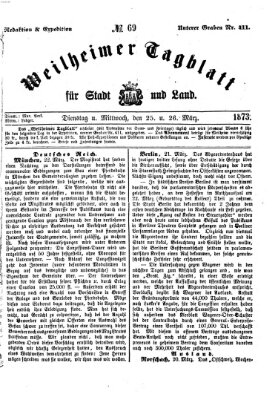 Weilheimer Tagblatt für Stadt und Land Mittwoch 26. März 1873