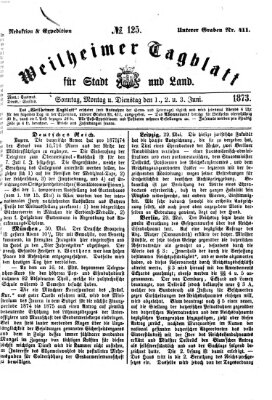 Weilheimer Tagblatt für Stadt und Land Sonntag 1. Juni 1873